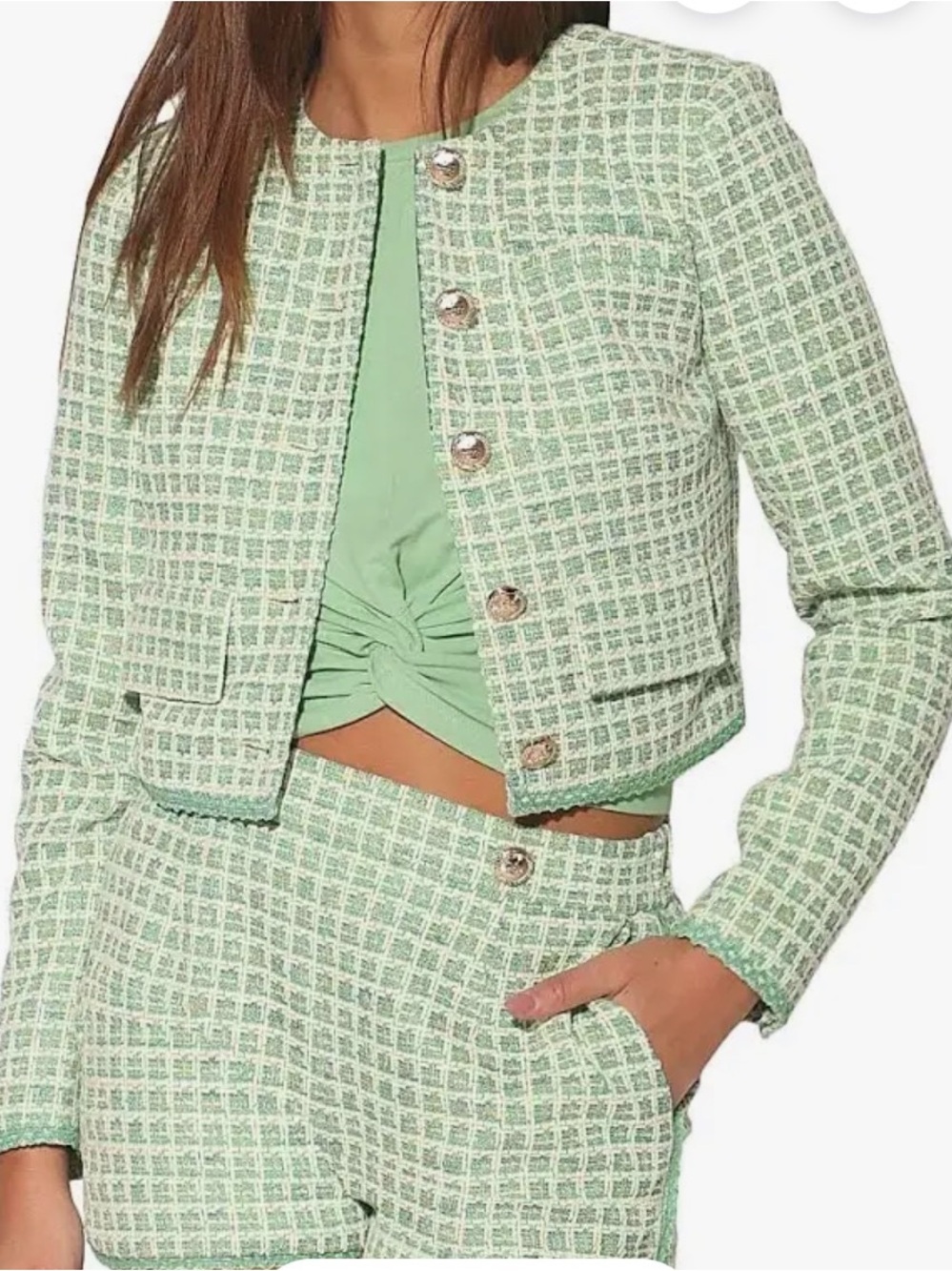 NWT Walter Baker Harmony Jacket in Valley Green Tweed. Sz. XL $298 MSRP